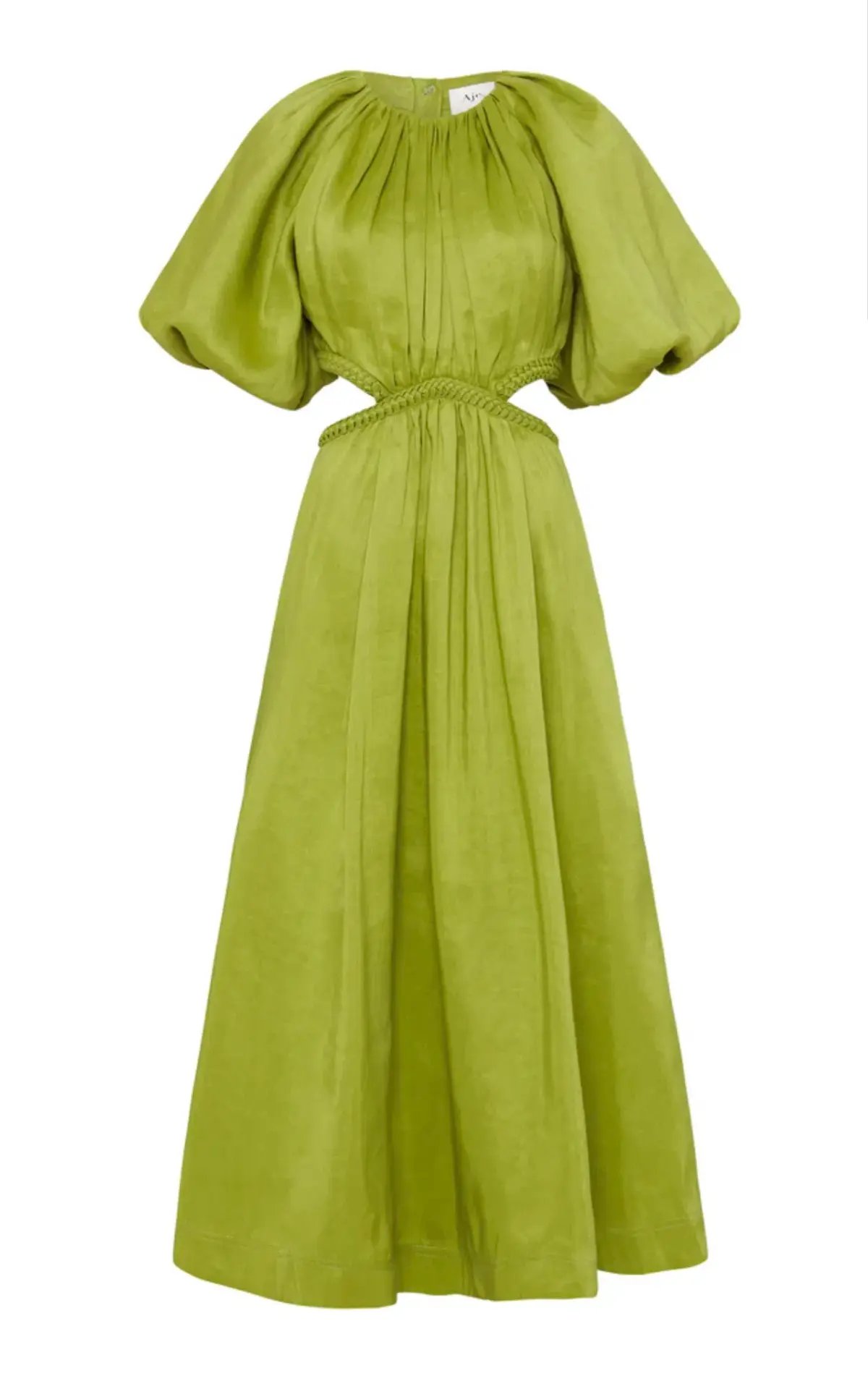 Aje Capucine Puff Sleeve Midi Dress Green Size 10 photo 5