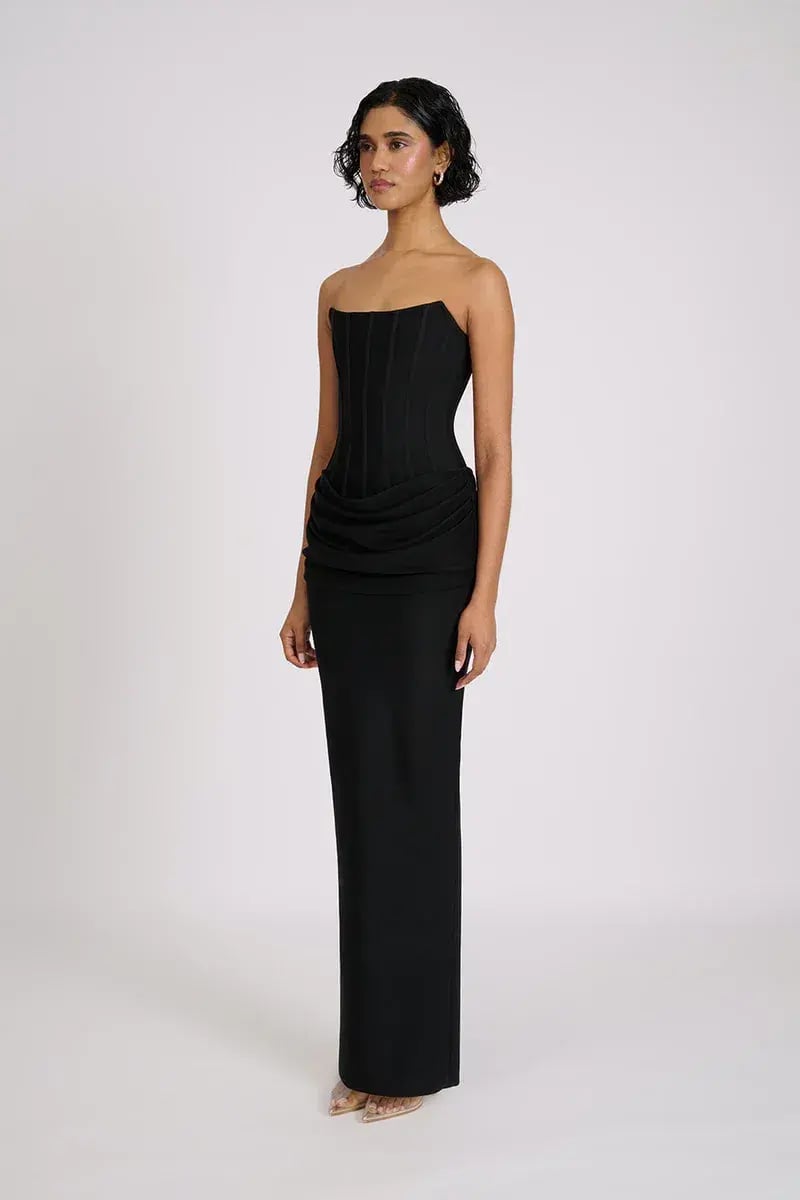 Eliya The Label Hilda Gown Maxi Black Size AU 12 photo 4