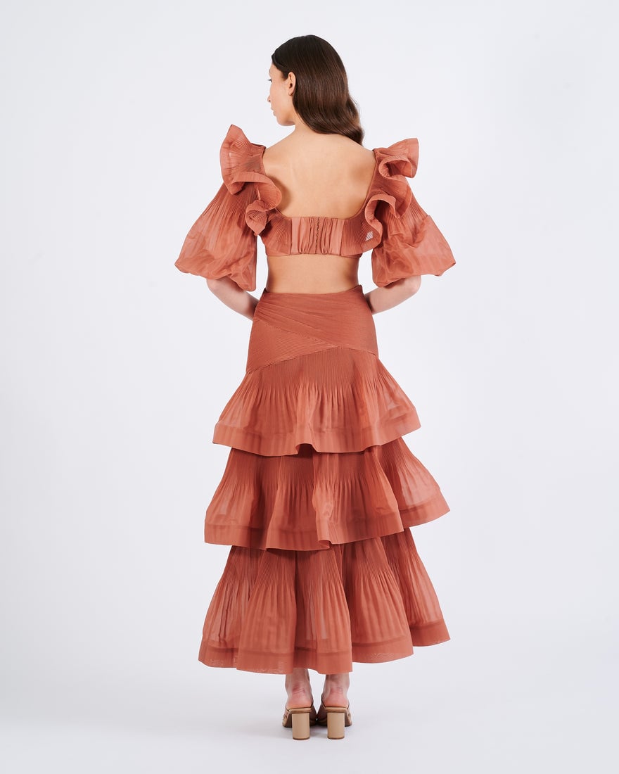 Zimmermann Pleated Tiered Skirt & Cropped Bodice photo 2