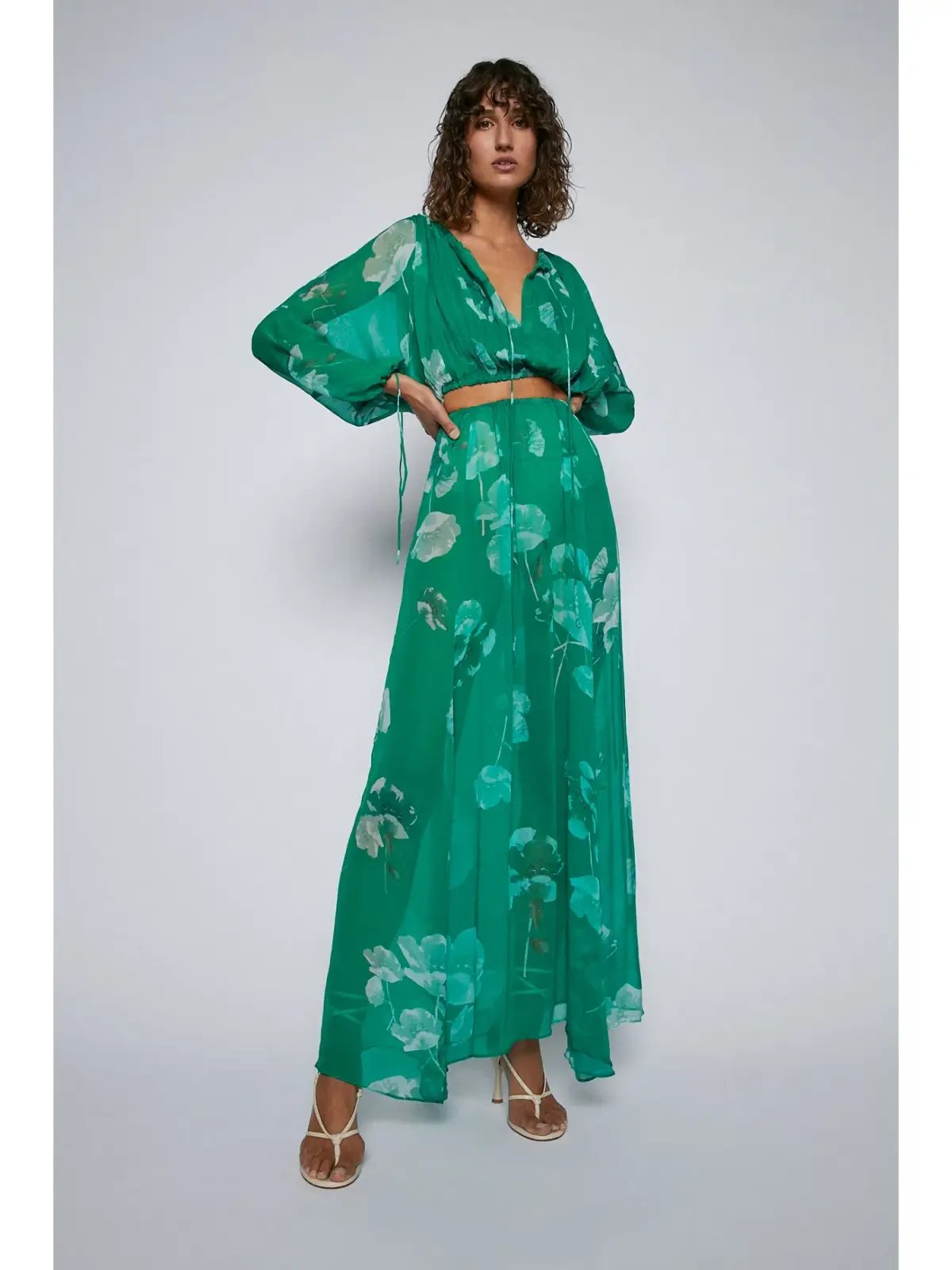 Scanlan Theodore Georgette Floral Set Kelly Green Size AU 8 photo 2
