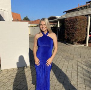 L'idée Soiree Pleated Halter Dress Cobalt photo 2