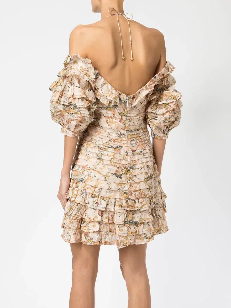Zimmermann Painted Hearts Fold Dress Print Size 0 photo 2