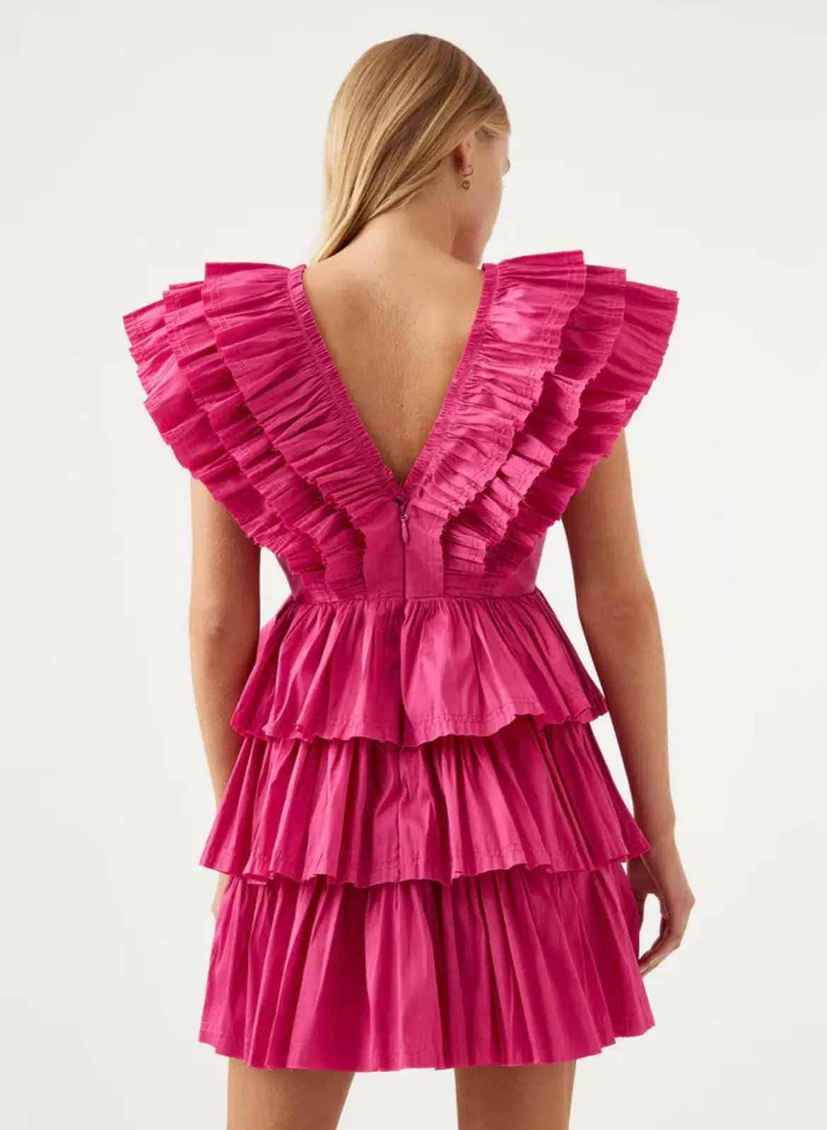 Aje Rhythmic Frilled Mini Dress Pink Size 8 / S photo 2