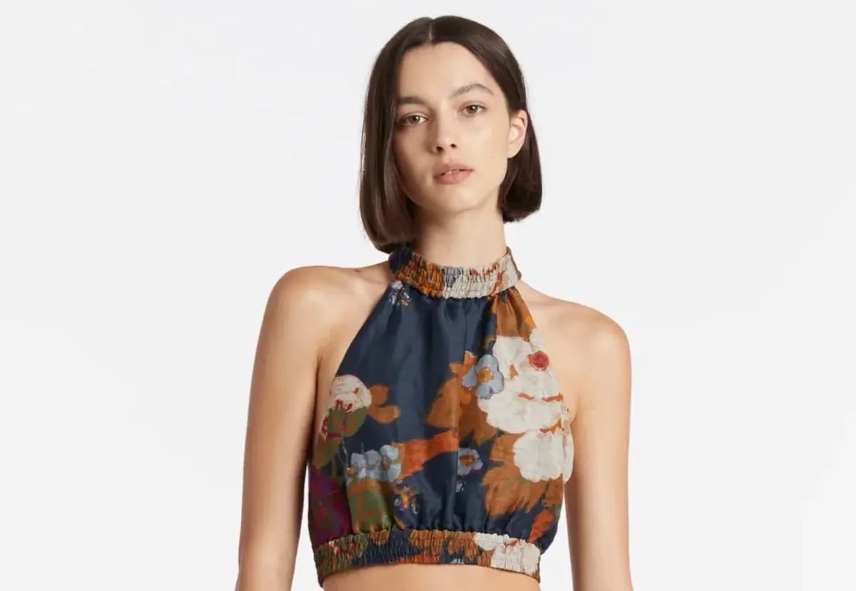 Sir The Label Bonita Halter Top Floral Size 1 / AU 8 photo 2