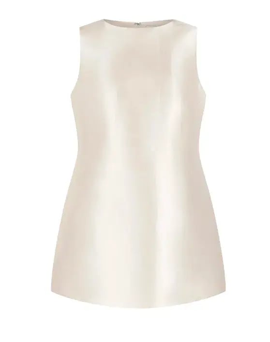 Odd Muse Ultimate Muse Satin Shift Mini Dress Creamy Blush Rose Size 8 photo 5