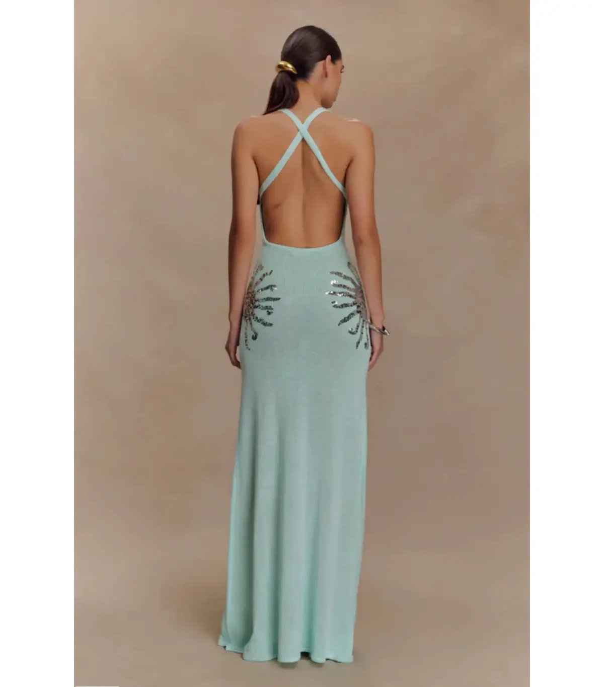 Meshki Ellington Knit Midi Dress in Lagoon Blue Size AU 8 photo 3