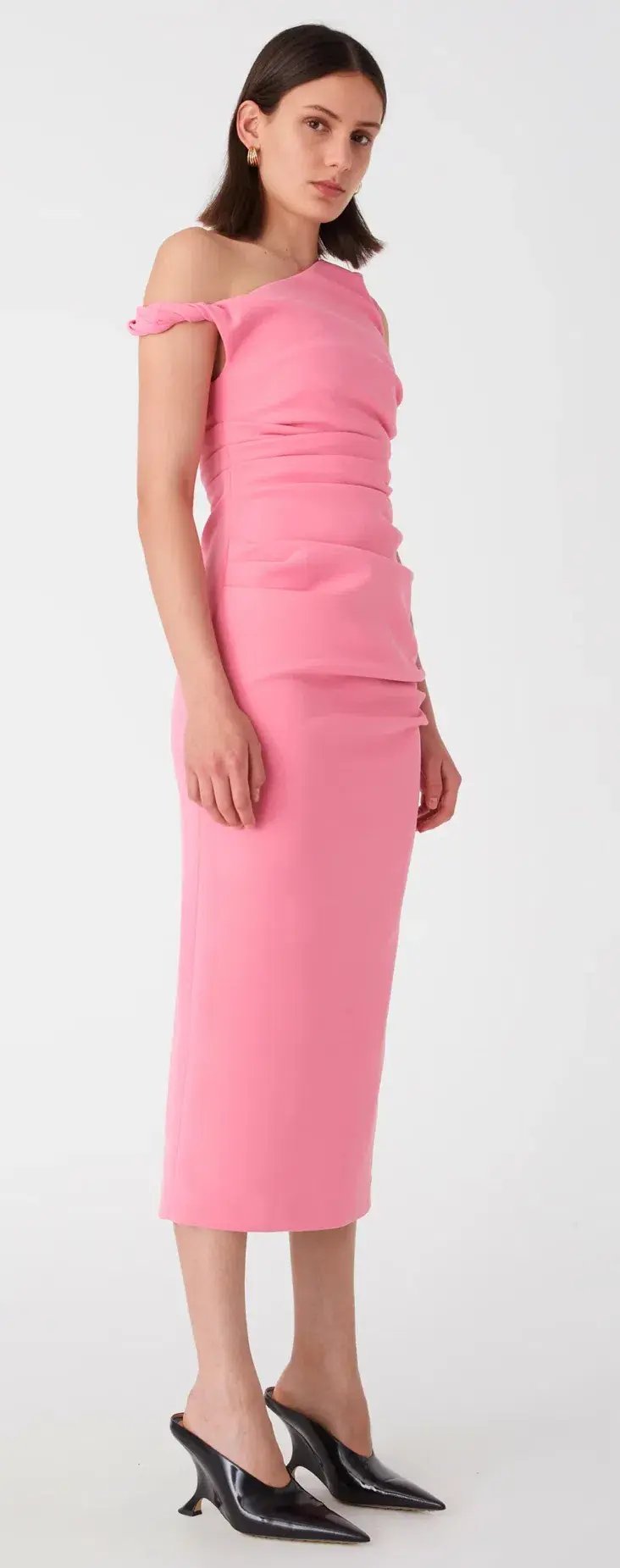 Misha Alaska Midi Dress Tulip Pink Size 8/S photo 2