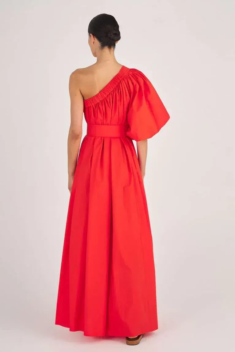 Oroton One Shoulder Dress True Red Size 10 photo 3