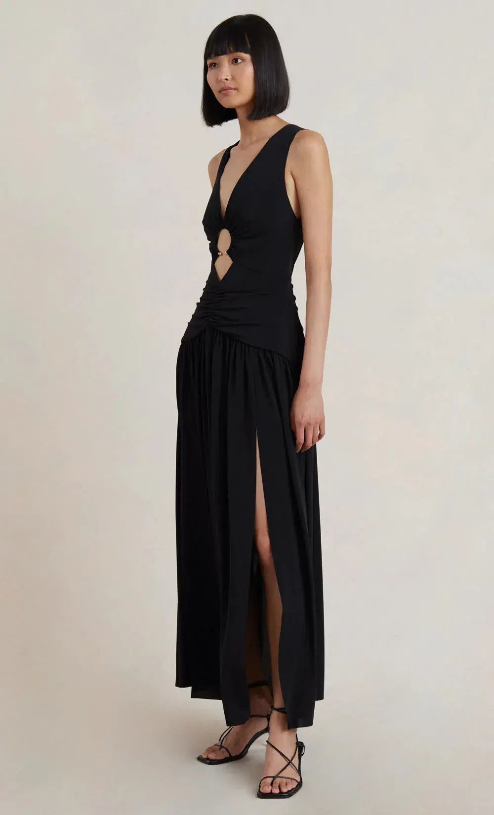 Bec & Bridge Lindsey V Maxi Dress Black Size 8 photo 2