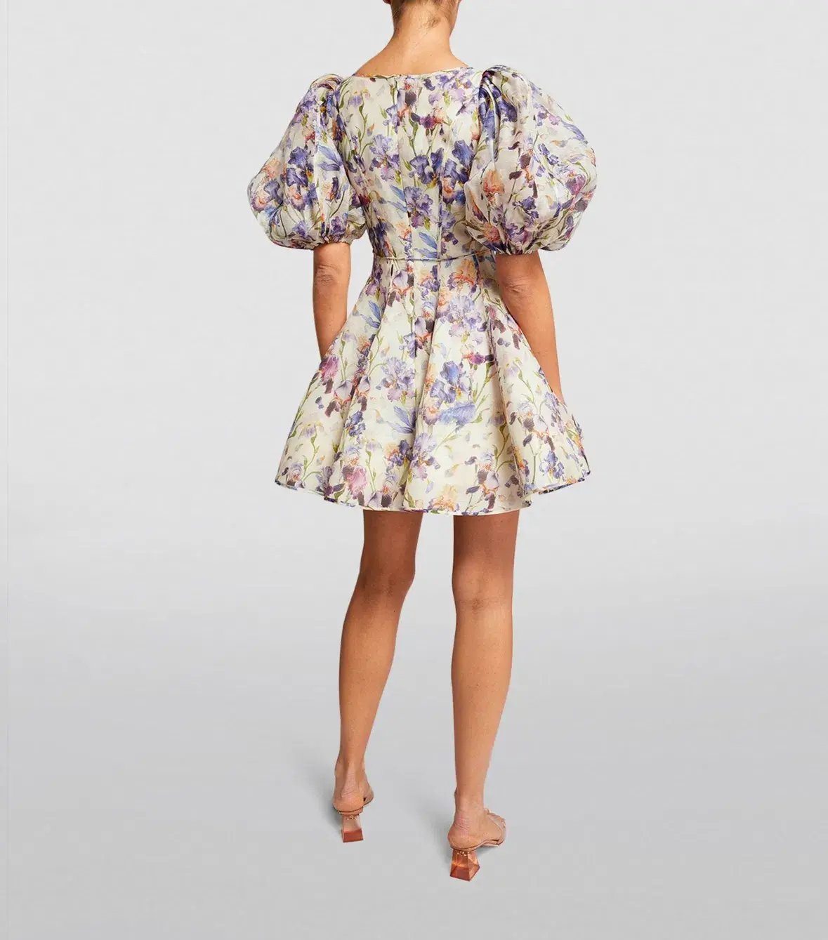 Zimmermann Tama Puff Sleeve Mini Dress in Iris Floral Size 2/AU12 photo 2