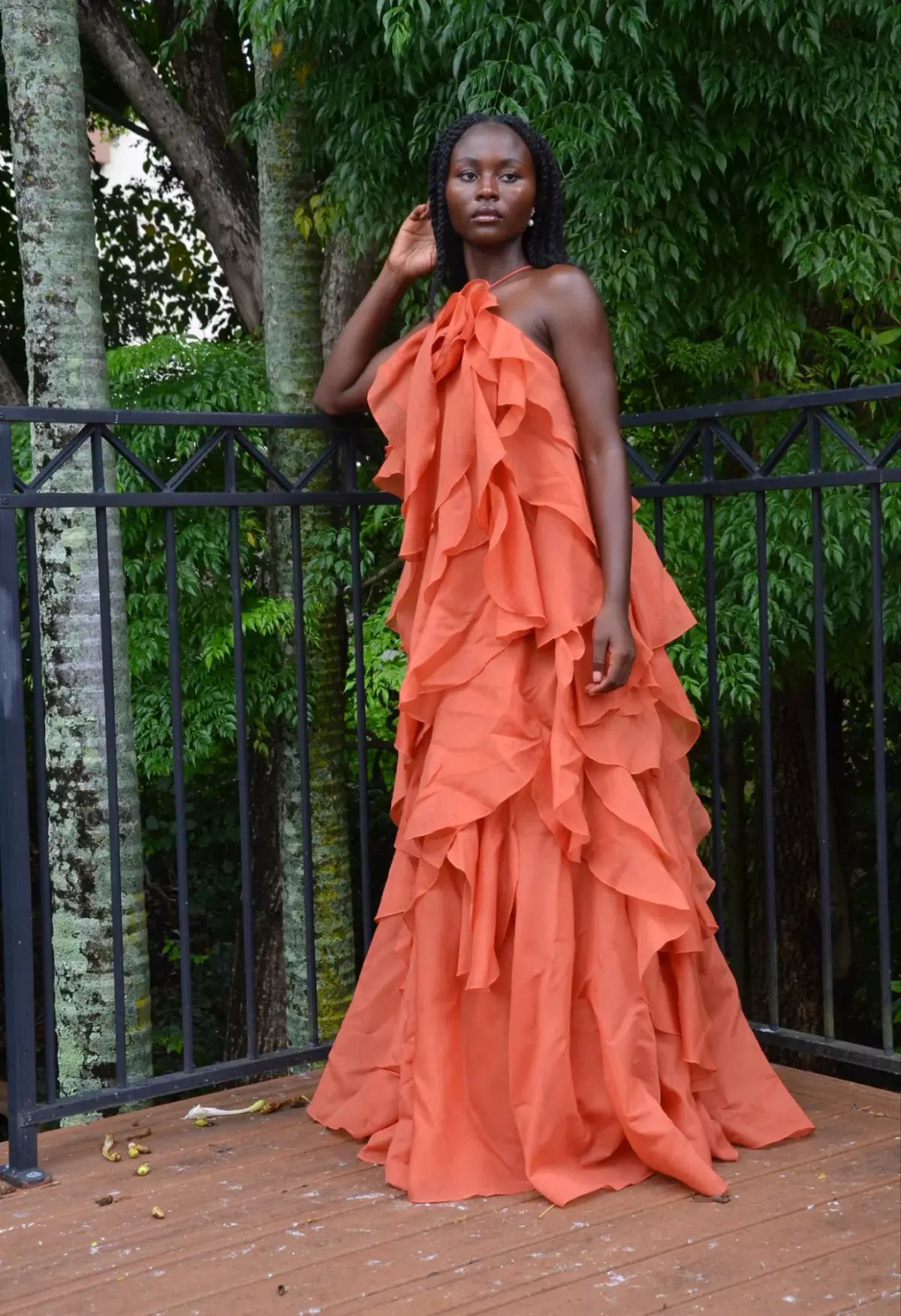 Pandorea Layered Maxi Dress - Coral Clay Aje size 12 photo 6