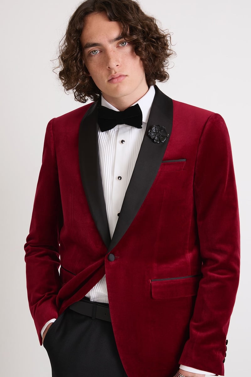 Red Velvet Tuxedo Jacket photo 2