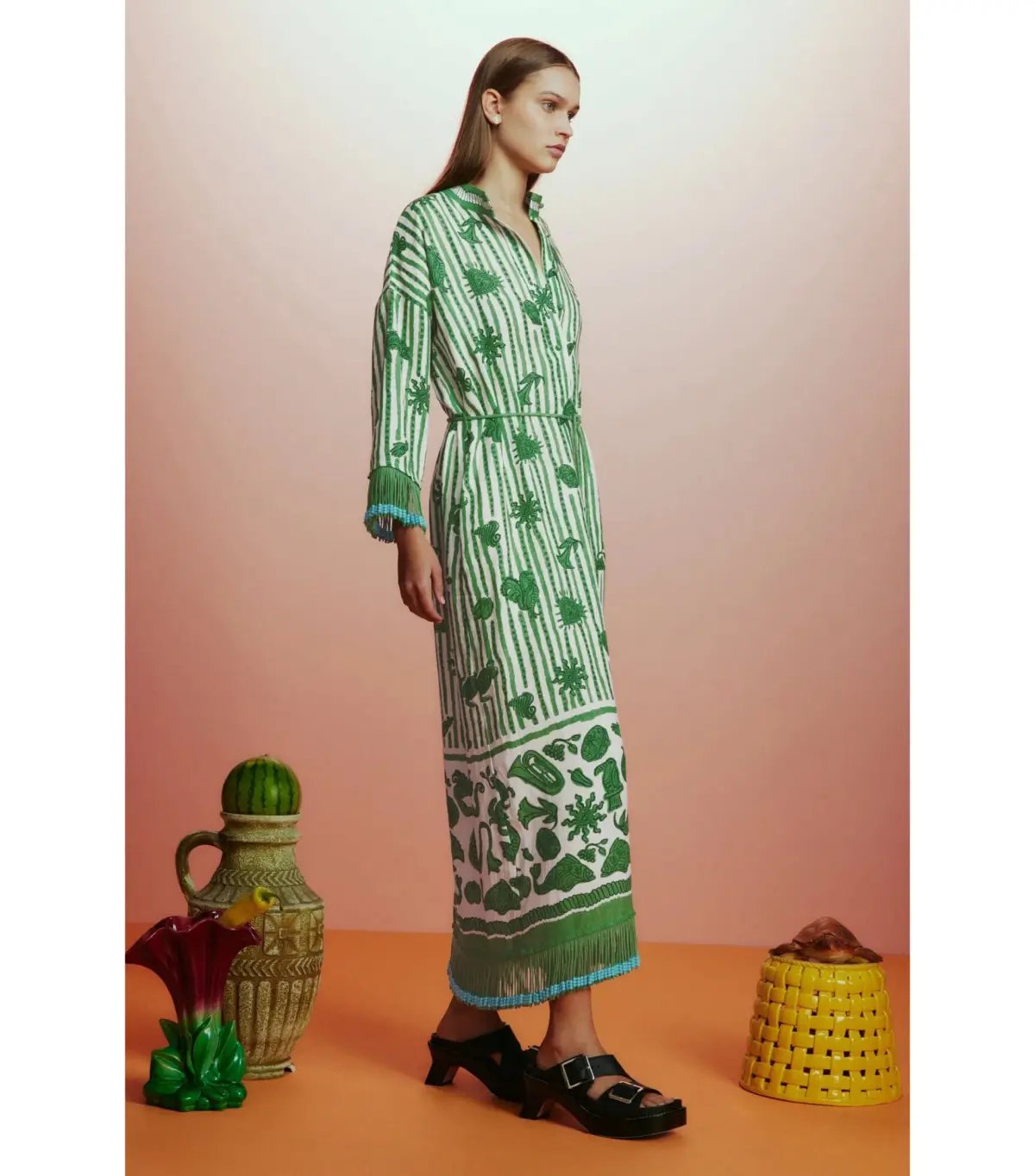 Alémais Lula Midi Dress Green Size AU 14 photo 3