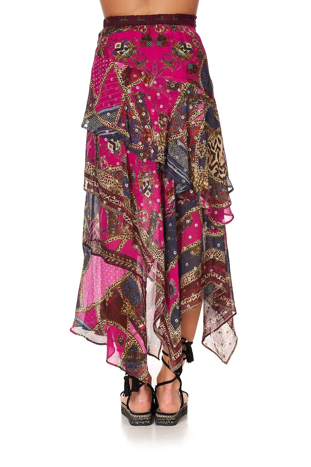 Camilla Dining Hall Darling Blouson Blouse With Neck Tie and Asymmetrical Ruffle Skirt Set Print Size 12 photo 4