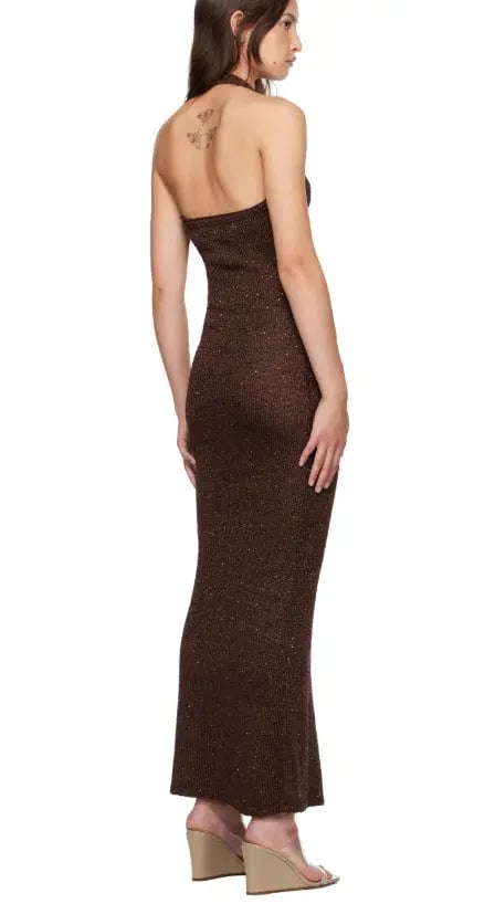 Bec and Bridge Brown Delfina Halter Midi Dress Size 10/M photo 7