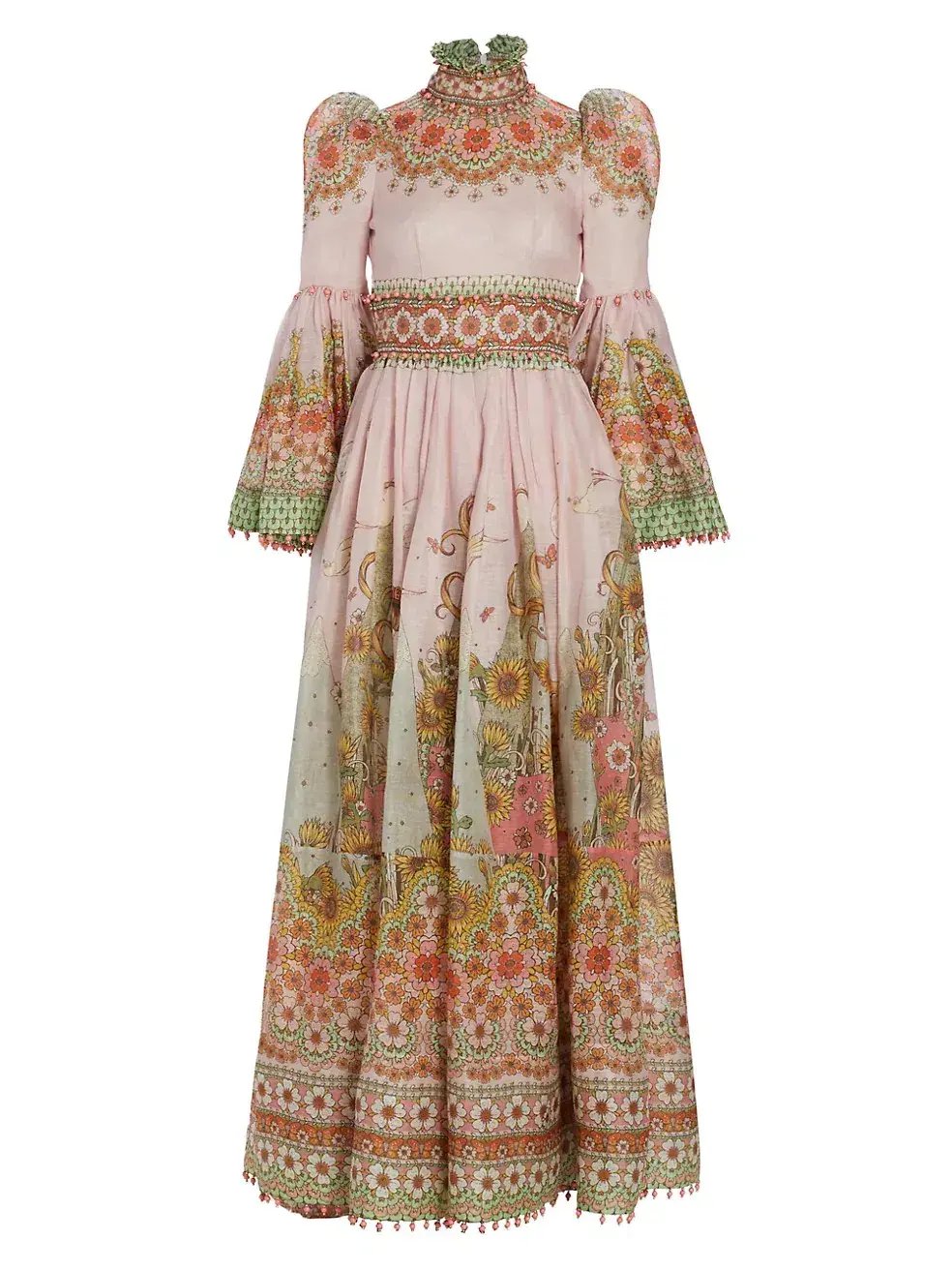 Zimmermann Kaleidoscope Bell Sleeve Dress Leo Zodiac Floral Print Size 1 / AU 10 photo 3