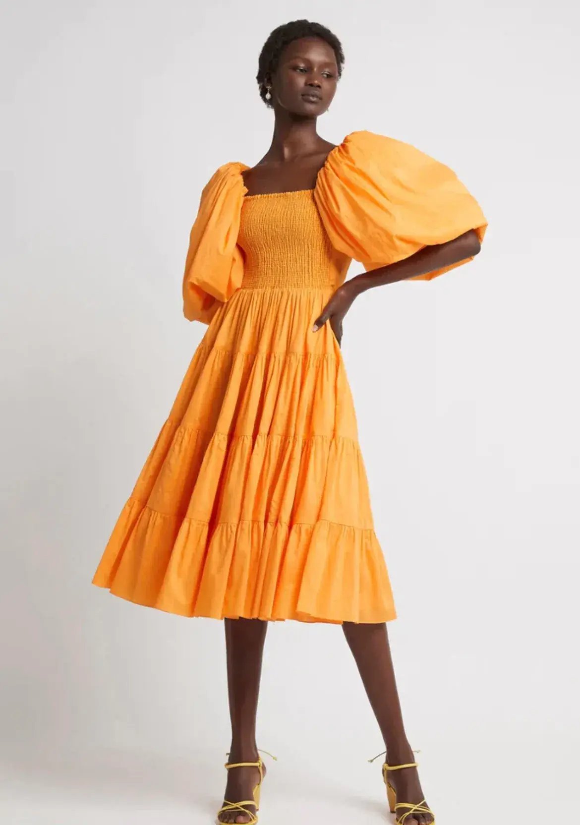 Aje Cherished Midi Dress in Mandarin Size 8 / S photo 2