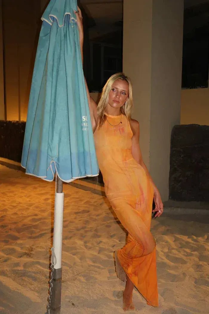 With Harper Lu Tangelo Mesh Maxi Dress Orange Size XS / AU 6 photo 2