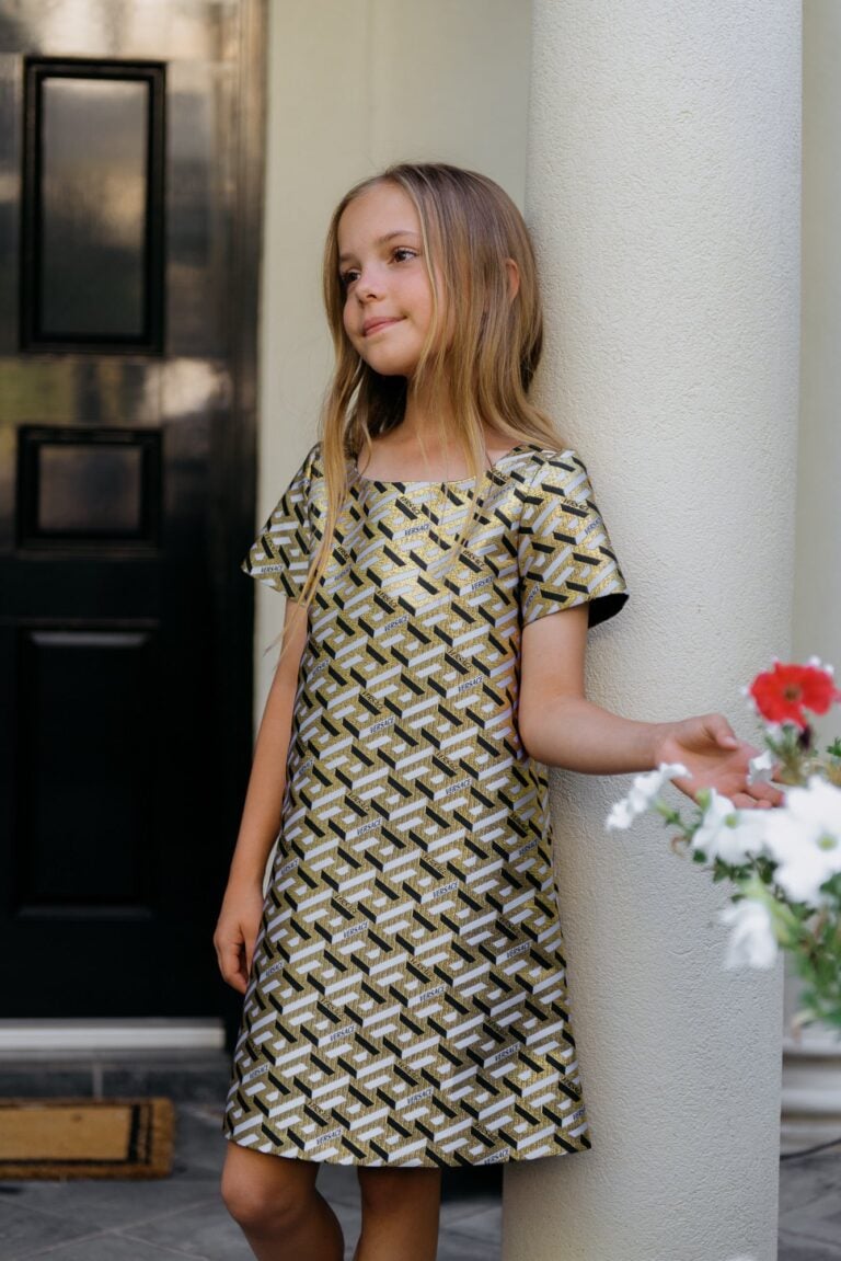 Versace Gold Greca-Print Dress photo 3