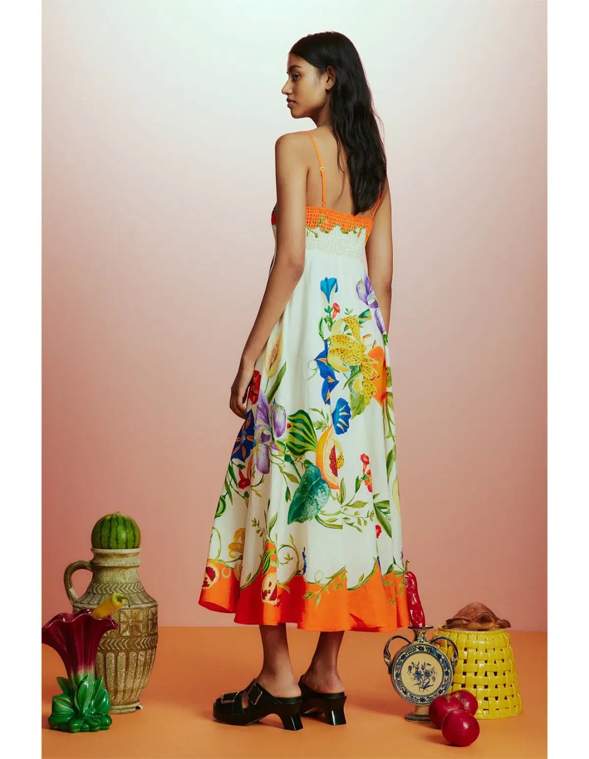 Alemais Flores Midi Sundress Multi Floral Size 10 photo 4