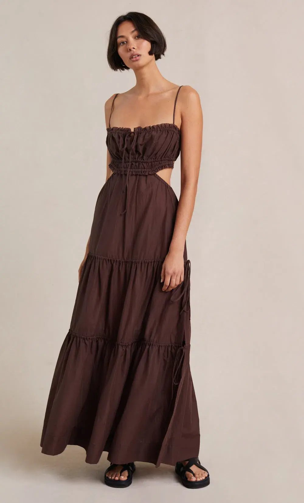 Bec & Bridge Alexandra Tie Maxi Dress Chocolate Brown Size 8 photo 3