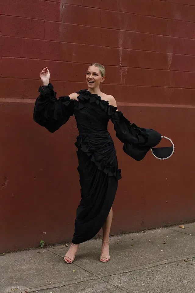 Zimmermann Resistance Bow Long Gown Black Size 8 photo 3