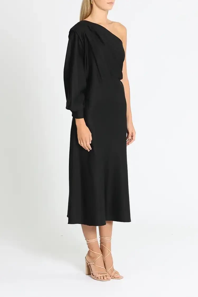 Arnsdorf Wendy Midi Dress in Black Size 12 photo 2