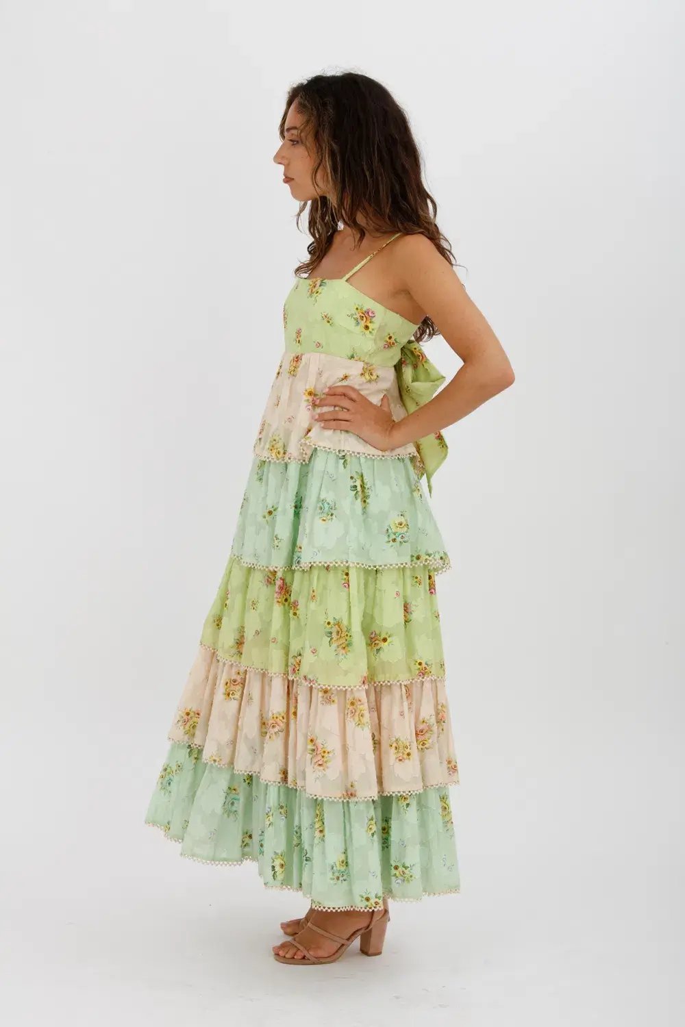 Alemais Clementine Tiered Maxi Dress Multi Floral Size 10 photo 4