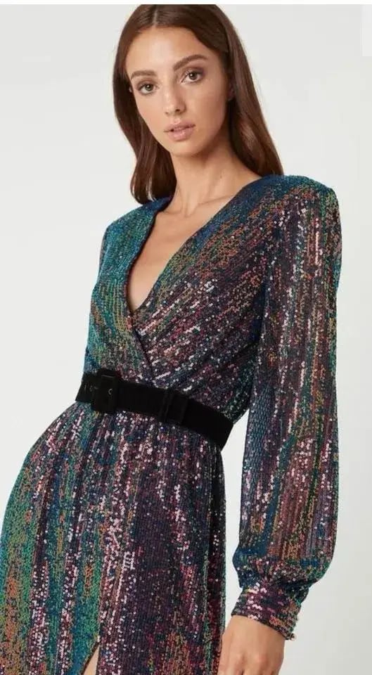 Rebecca Vallance Roxbury Midi Dress Sequin Size 6 photo 2