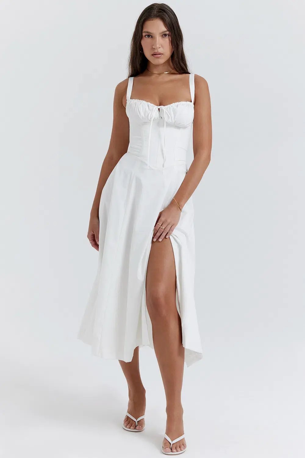 House of CB Carmen Bustier Sundress White Size M / AU 10 photo 2
