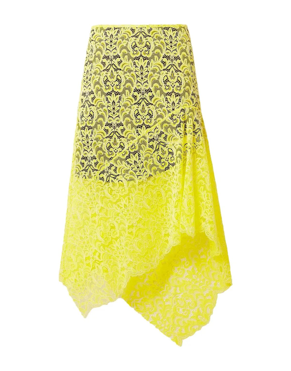 Marques Almeida Lace Layered Midi Skirt Yellow Black Size 10 photo 4