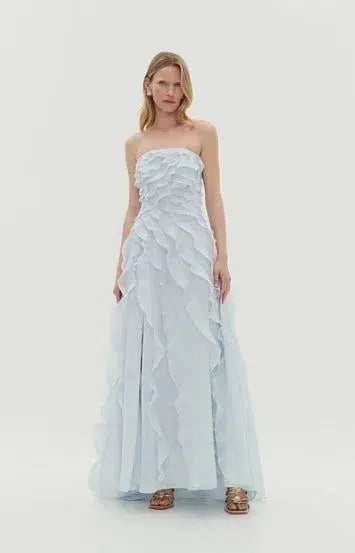 Aje Allaire Gown Maxi Dress in Pale Blue Size AU 10 photo 3