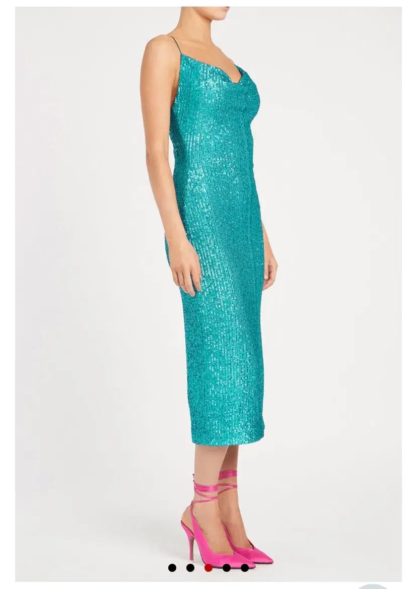 Rebecca Vallance Missing Hours Midi Dress Turquoise Size 8 photo 4