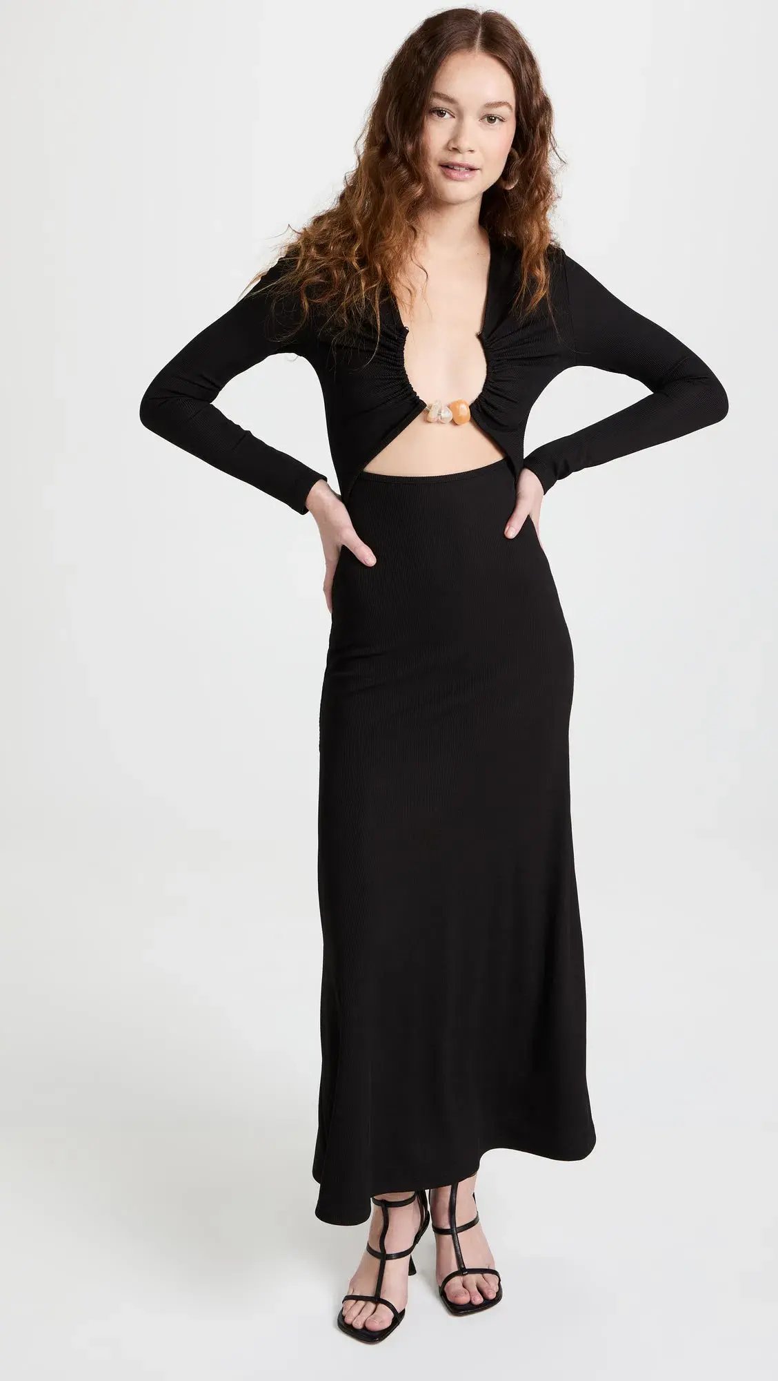 Christopher Esber Split Quartz Ruched Dress Black Size 8 photo 2