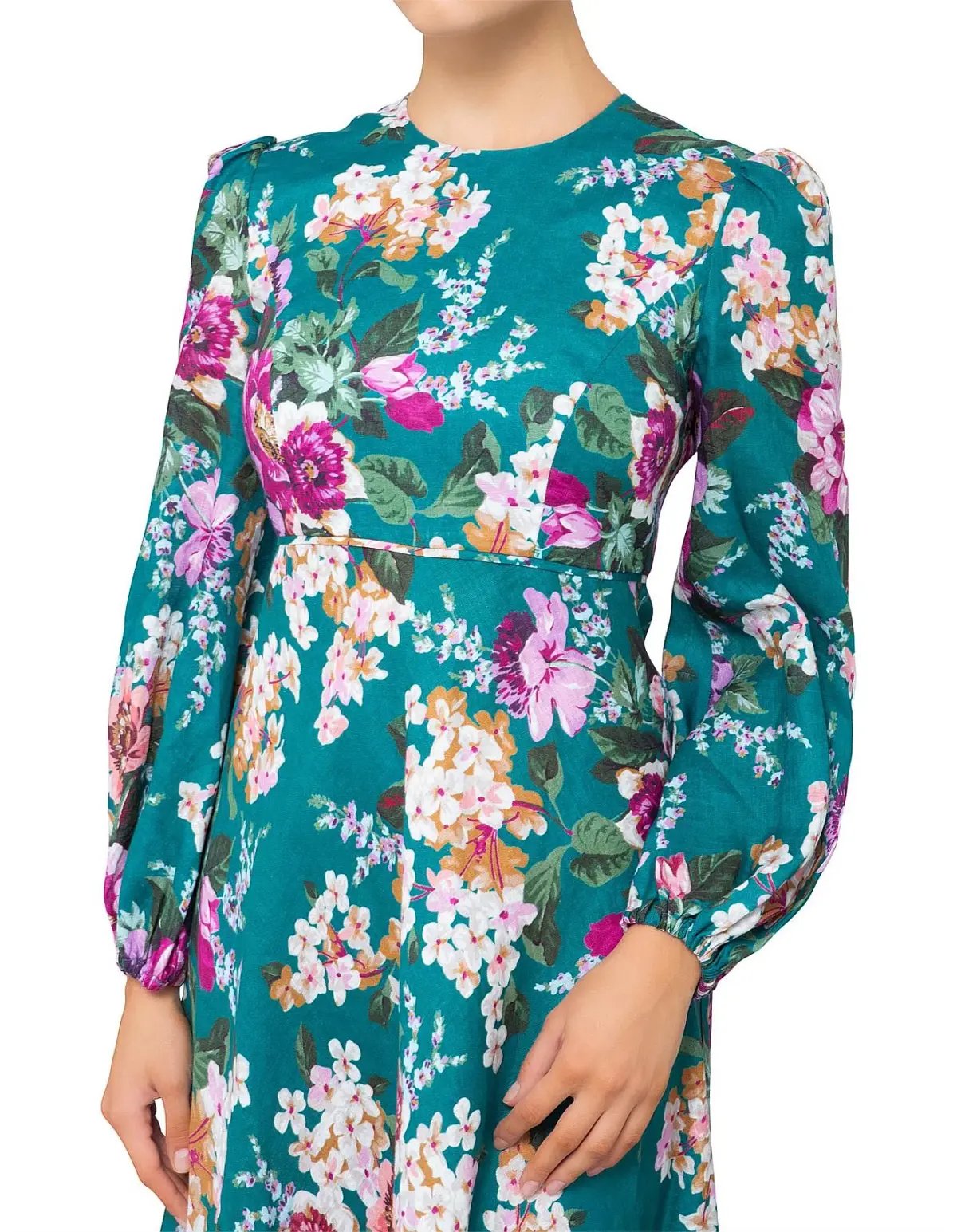 Zimmermann Allia high neck dress in Emerald Floral  Size 2/ AU 12 photo 3