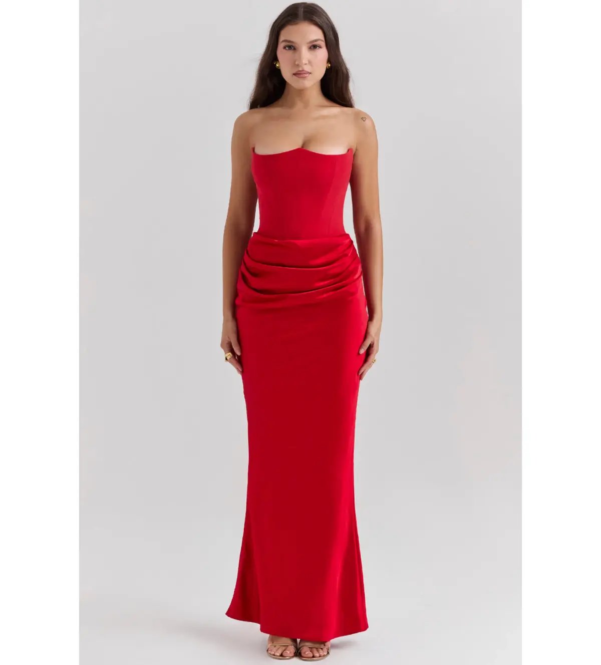 House of CB Persephone Strapless Corset Dress Red Size XS/AU 6 photo 7
