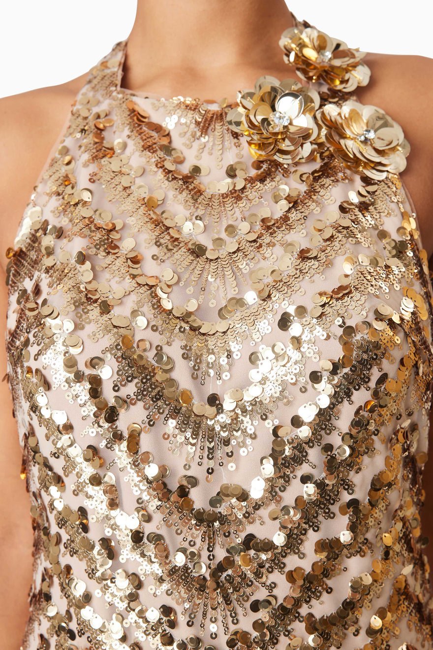 Elliatt Alisha Party Mini Dress - Gold photo 2