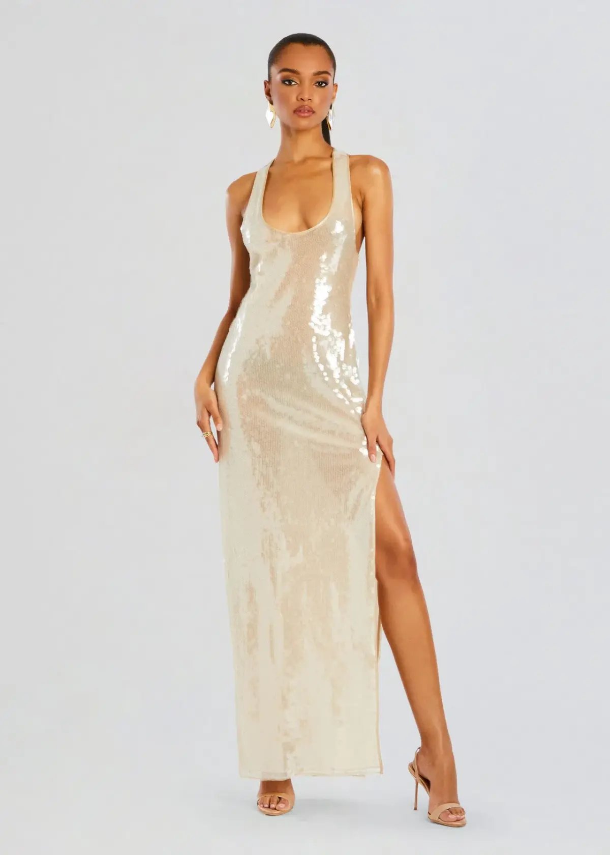 Retrofete Bella Sequin Dress Cream Size XS / AU 6 photo 7