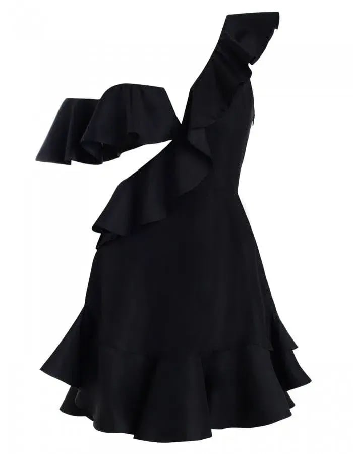 Zimmermann Rife Flounce Mini Dress Black Size 2 / Au 12 photo 2