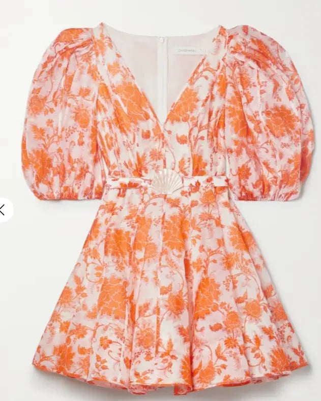 Zimmermann Postcard Puff Sleeve Mini Dress Print Size 1/Au 10 photo 7