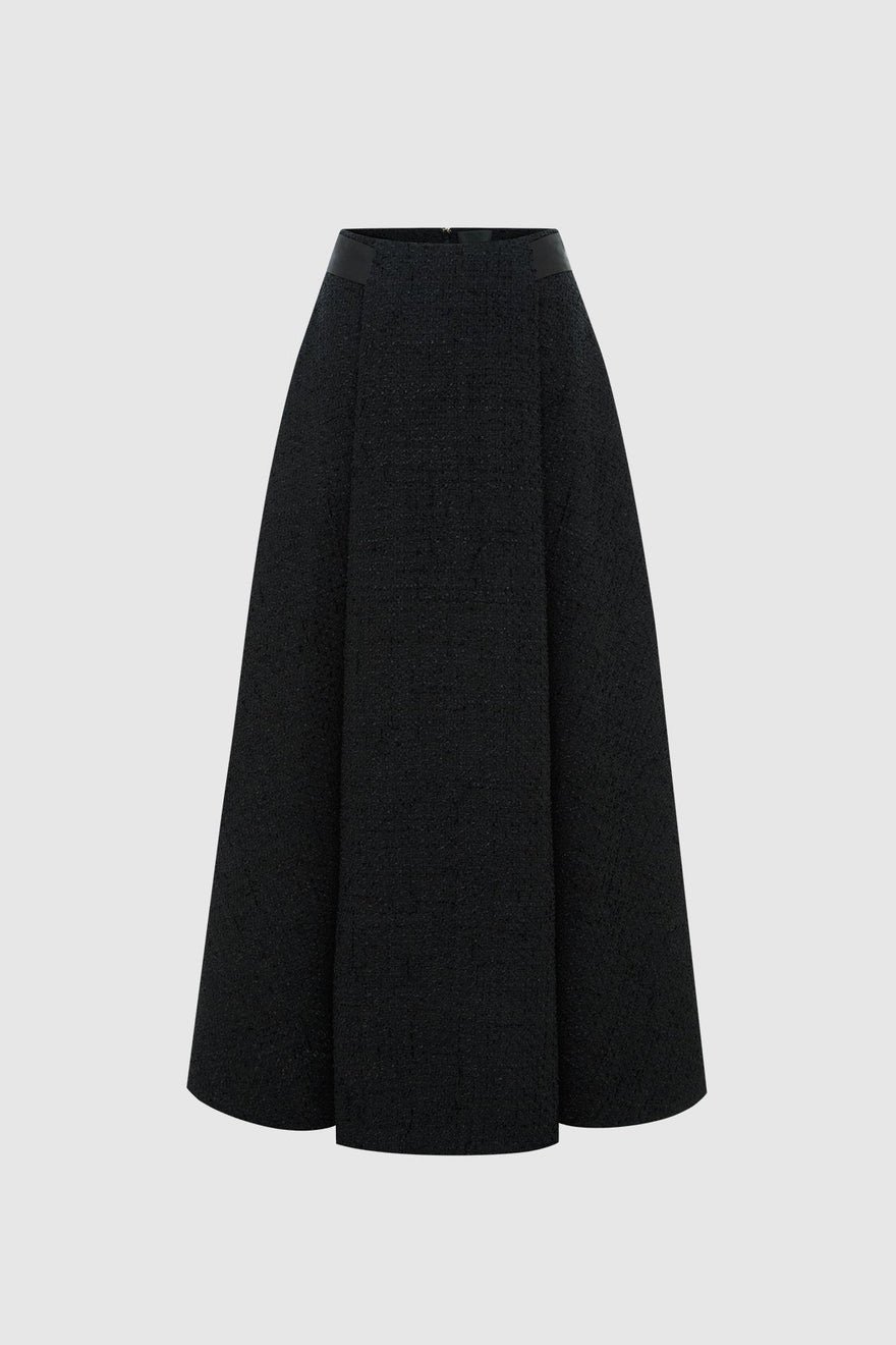 Leo Lin Rafaela Tweed Maxi Skirt - Ebony photo 4