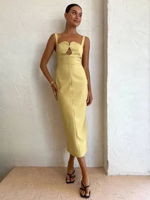 Camilla and Marc Brixton Dress Yellow Size AU 8 photo 5