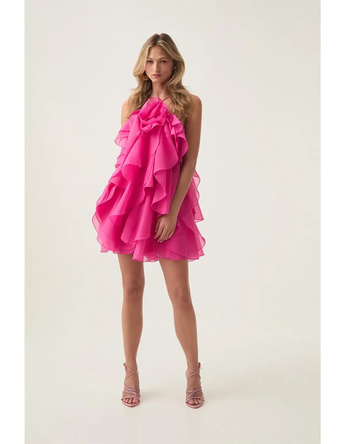 Aje Pandorea Layered Mini Dress Fuchsia Size 6 photo 2