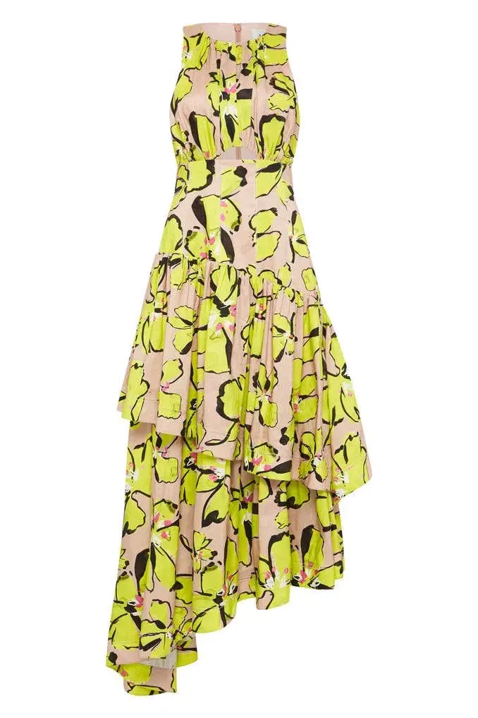 Aje Pelicano Tiered Dress Print Size 6 photo 3