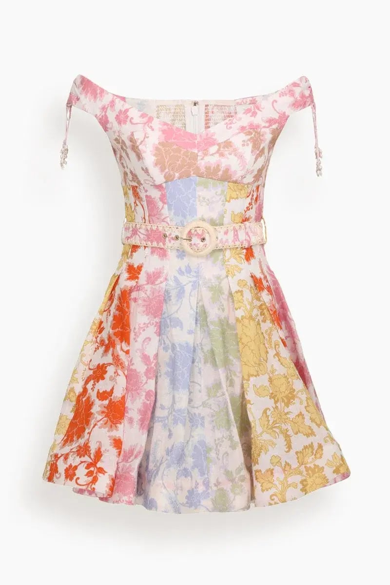 Zimmermann Postcard Spliced Mini Dress in Spliced Tonal Floral Size 3/Au14 photo 3