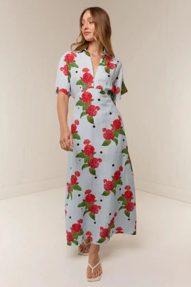 Palm Noosa Jasmine Midi Dress Sky Garden Size 14 photo 5