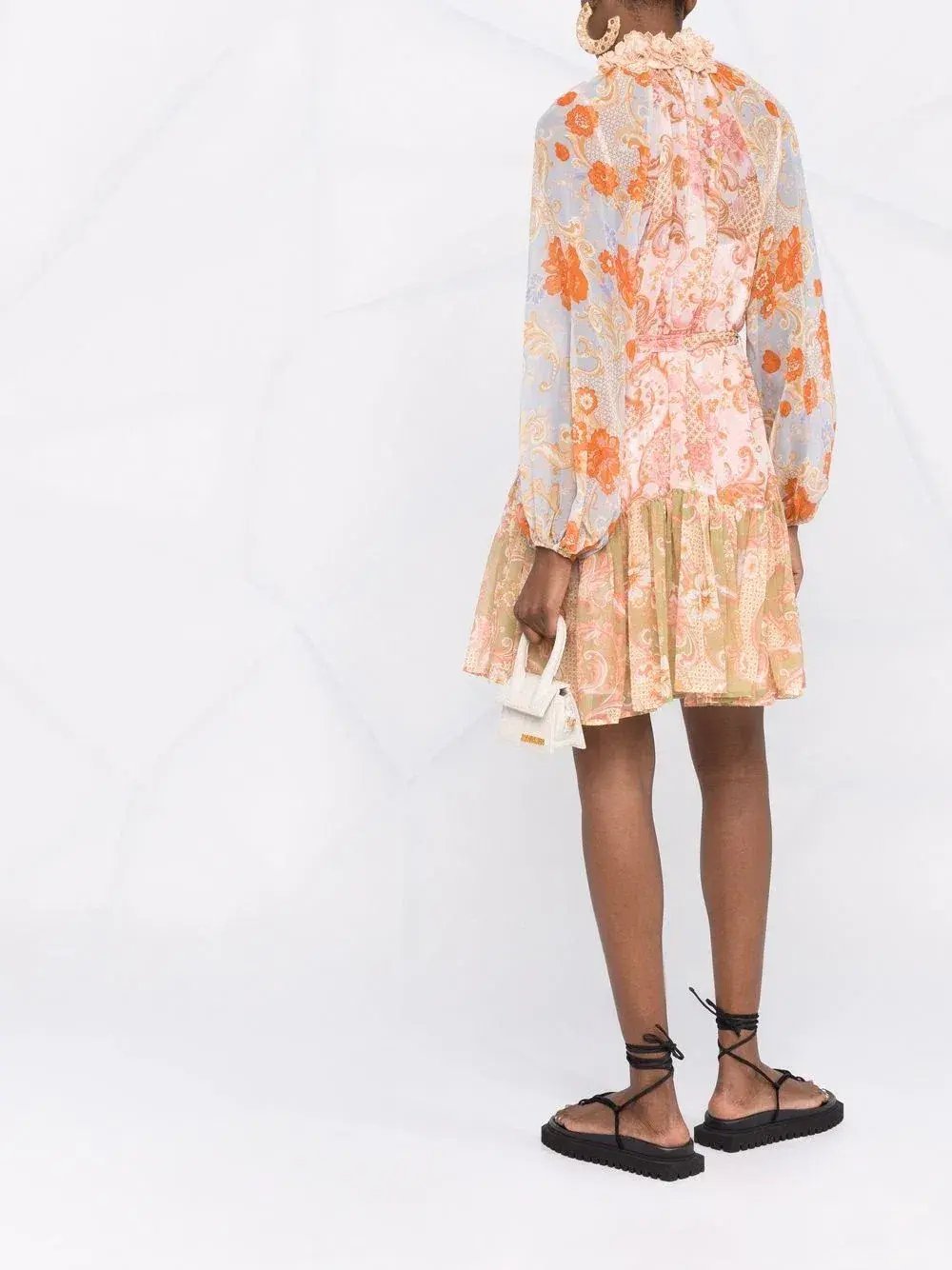 Zimmermann Postcard Lantern Floral Mini Dress Multi-colored Size 0P / AU 6 photo 3