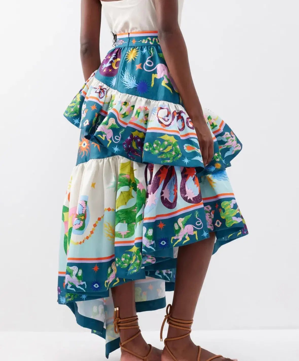 Alemais Guardian Tiered Ruffled Skirt Multi Size 16 photo 3