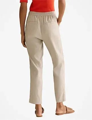 Yarn Dyed Stretch Linen Blend Pull On Pant photo 4