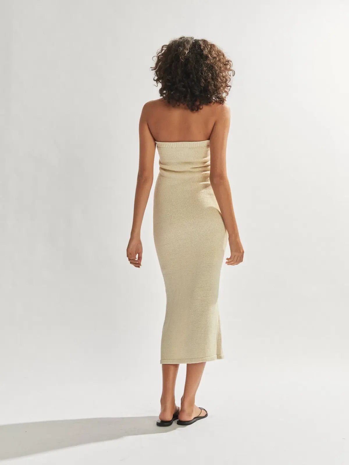 One Mile the Label Cora Strapless Maxi Dress Custard Size 8 photo 2